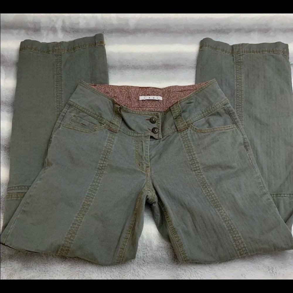 Cabi women’s cargo jeans blue gray size 10 #675